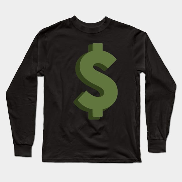 Dollar Sign Long Sleeve T-Shirt by fromherotozero